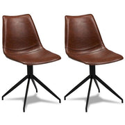 2er Set Esszimmerstühle - Drehbar - Cognac Braun