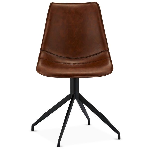 2er Set Esszimmerstühle - Drehbar - Cognac Braun