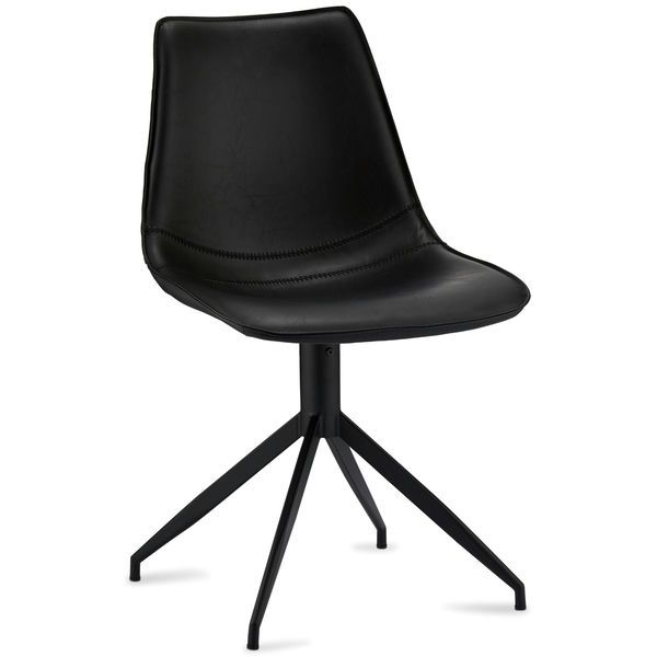 2er Set Esszimmerstühle - Drehbar - Schwarz