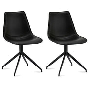2er Set Esszimmerstühle - Drehbar - Schwarz