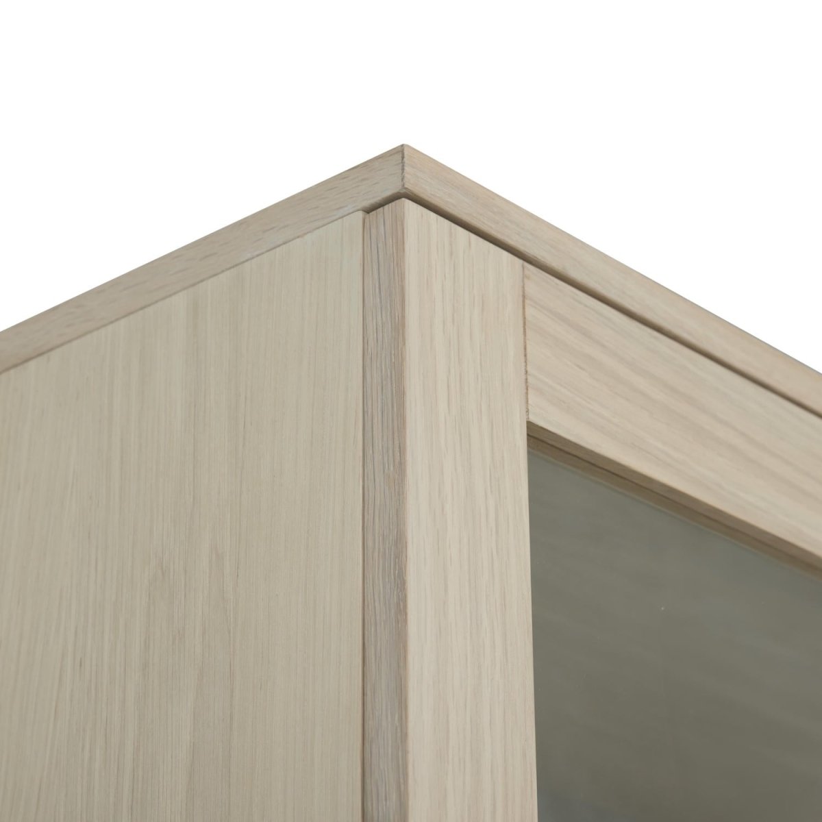 Highboard mit LED-Beleuchtung - 124 cm breit - Eiche bianco