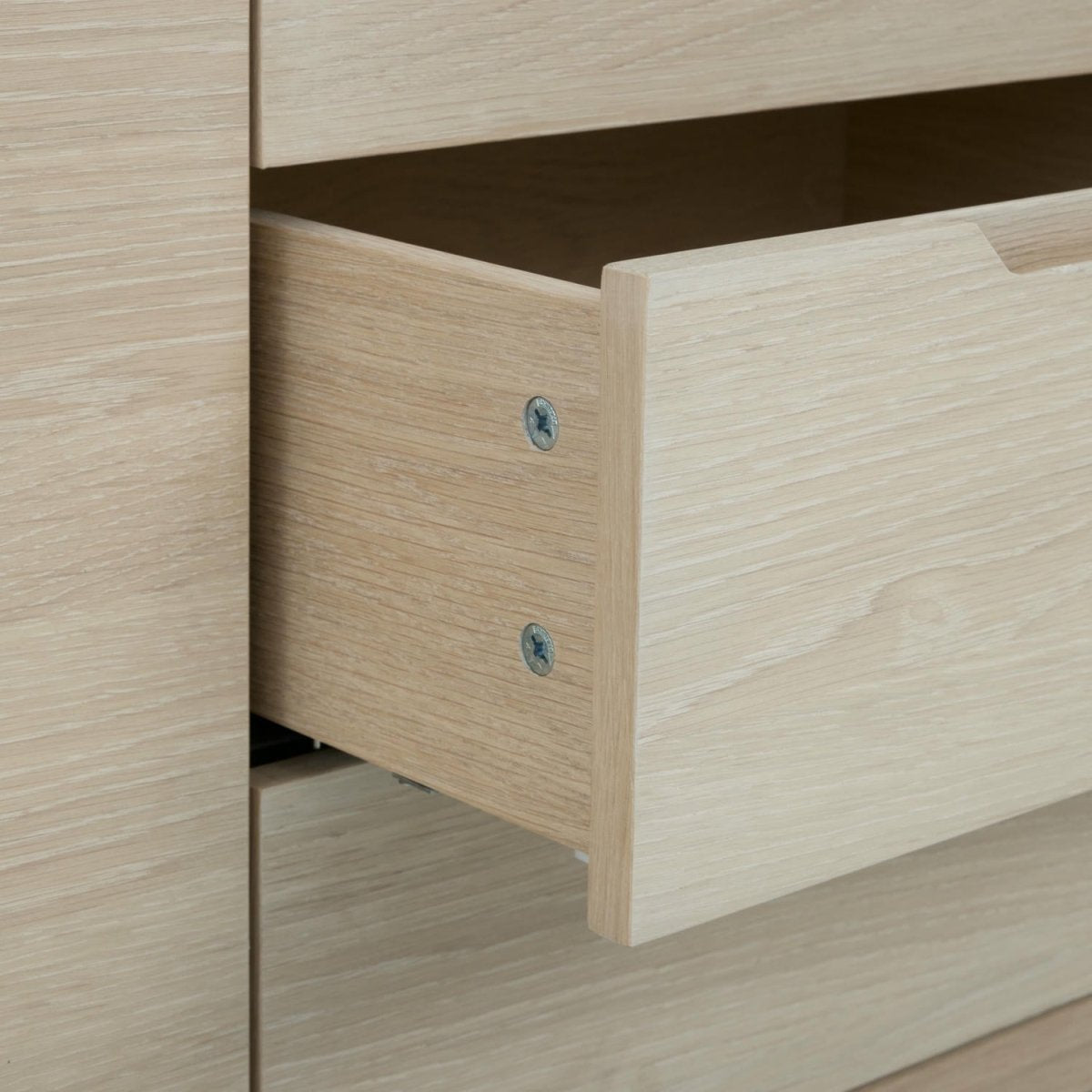 Sideboard mit 3 Türen - 213 cm breit - Eiche bianco