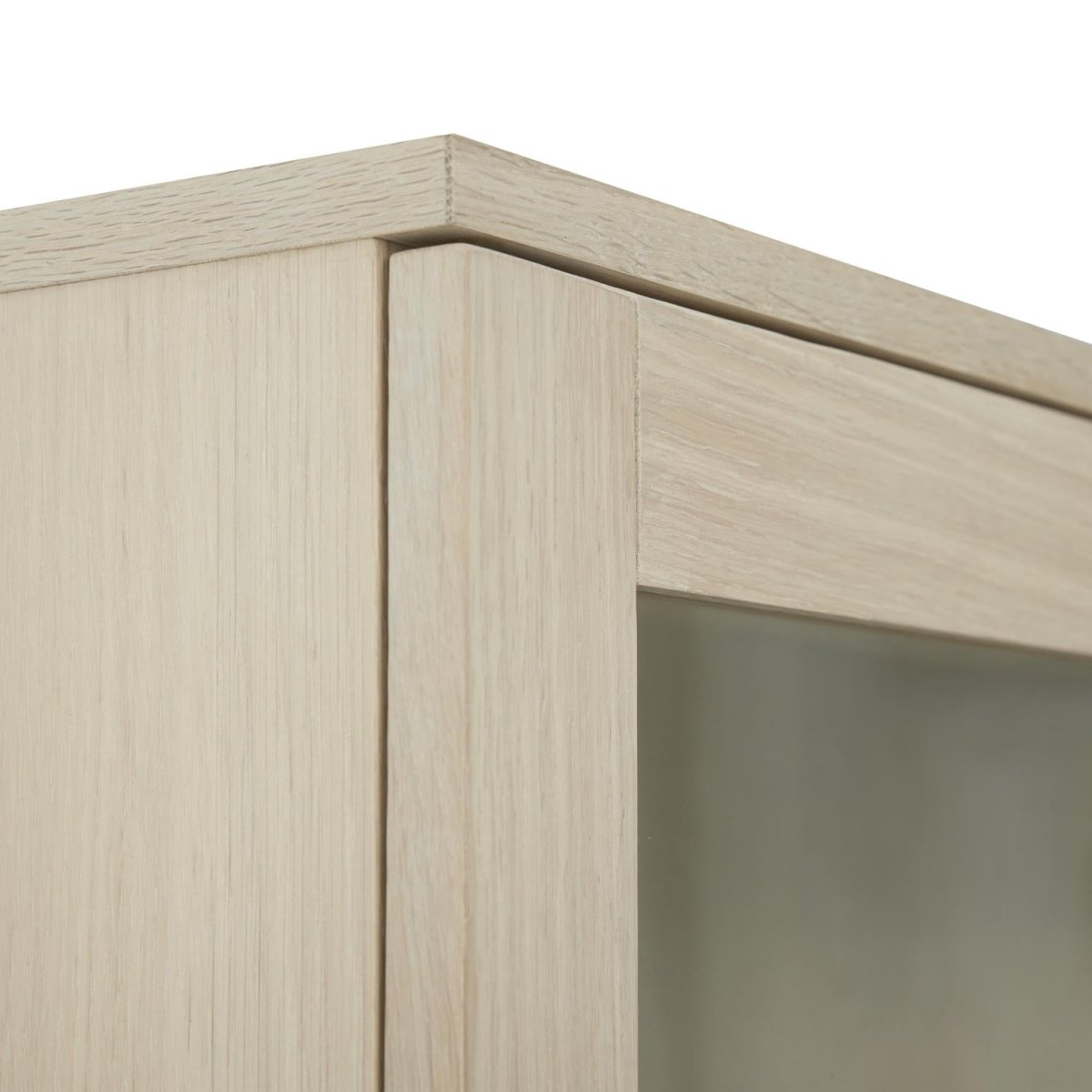 Vitrine mit LED-Beleuchtung - 100 cm breit - Eiche bianco
