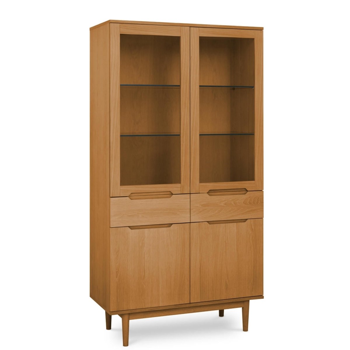 Vitrine mit LED-Beleuchtung - 100 cm breit - Wildeiche