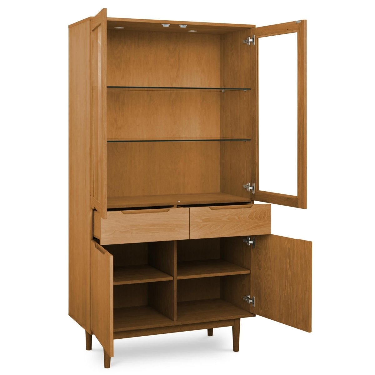 Vitrine mit LED-Beleuchtung - 100 cm breit - Wildeiche