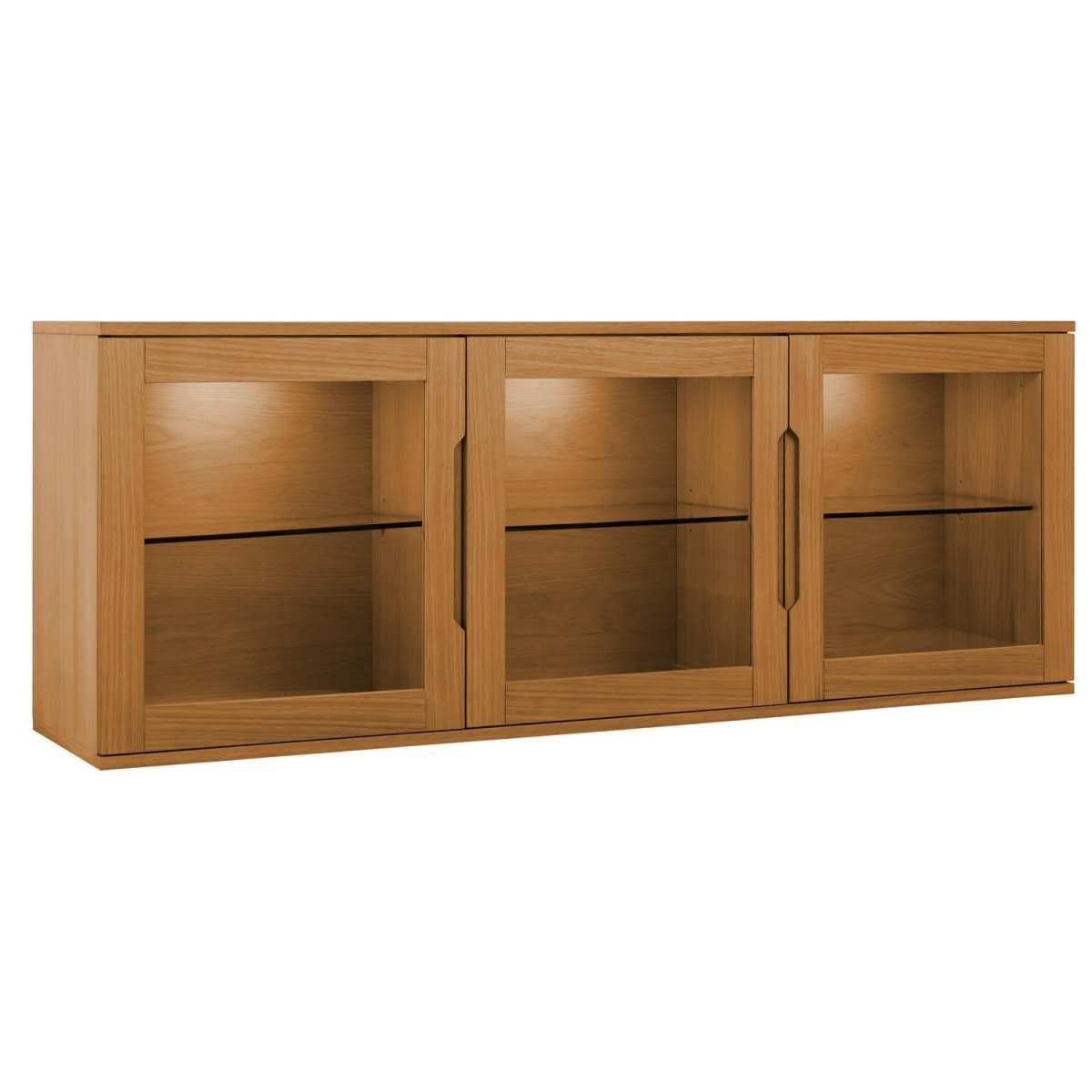 Wandschrank mit LED-Beleuchtung - 160 cm breit - Wildeiche