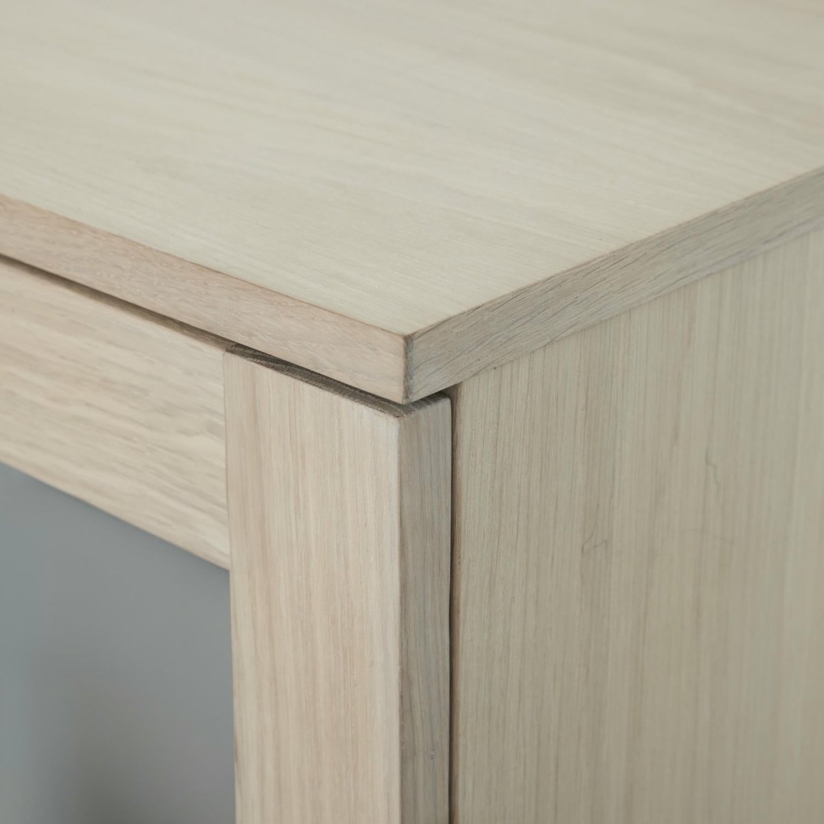 Wandschrank mit LED-Beleuchtung - 213 cm breit - Eiche bianco