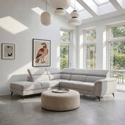 L-Form Ecksofa Links - Stoffbezug Grau