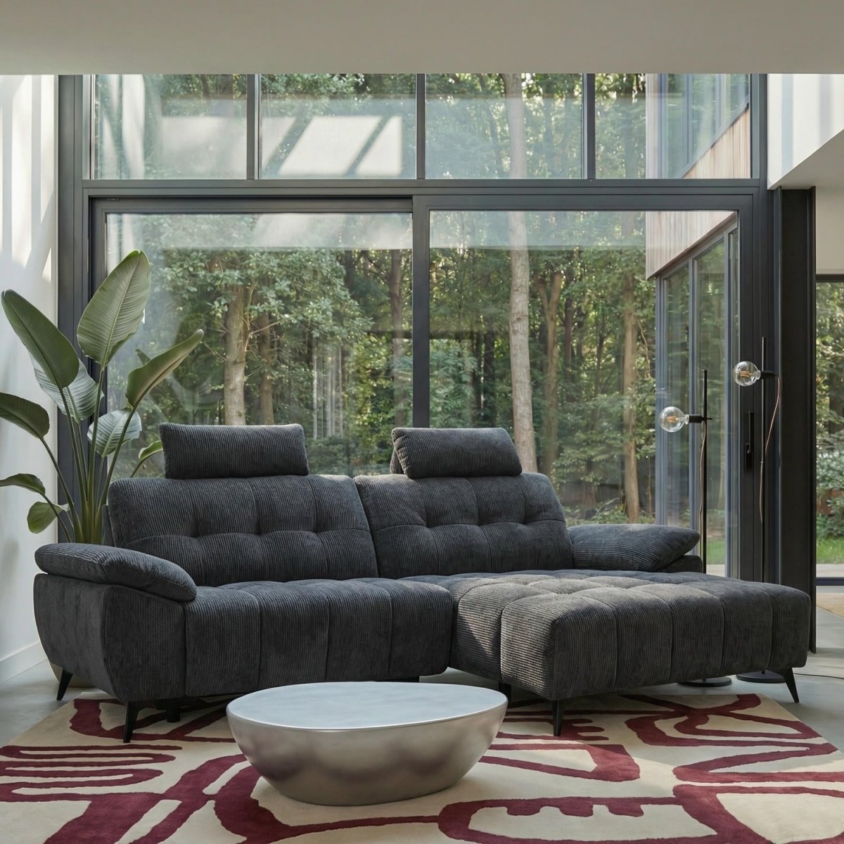 L-Form Ecksofa Rechts - mit Elektrische Relaxfunktion, USB