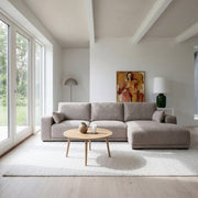 L-Form Ecksofa Rechts - Stoffbezug Beige