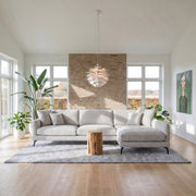 L-Form Ecksofa Rechts - Stoffbezug Grau