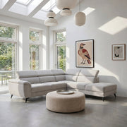 L-Form Ecksofa Rechts - Stoffbezug Grau