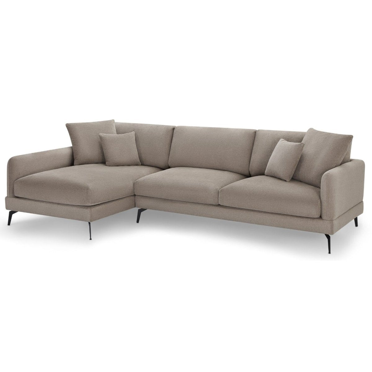 L-Form Ecksofa Links - Stoffbezug Beige
