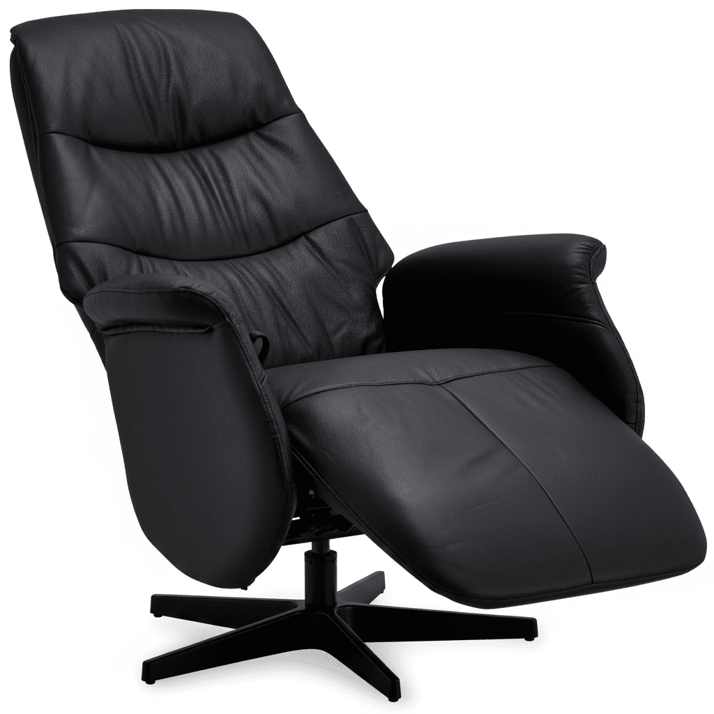 Manueller Relaxsessel - Echtleder/PVC Schwarz