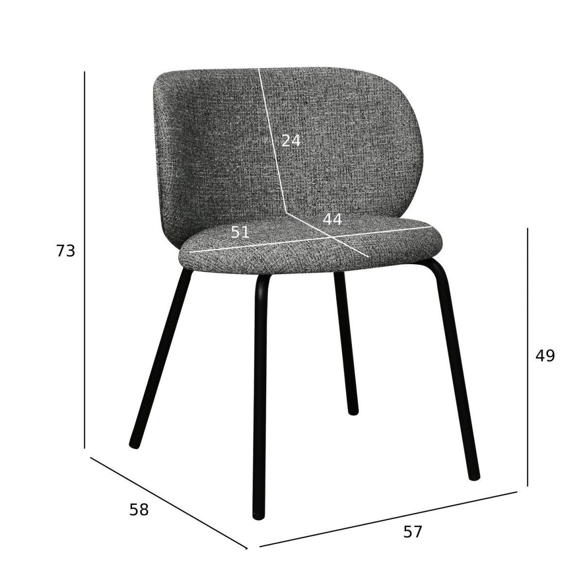 2er Set Esszimmerstühle - Grau