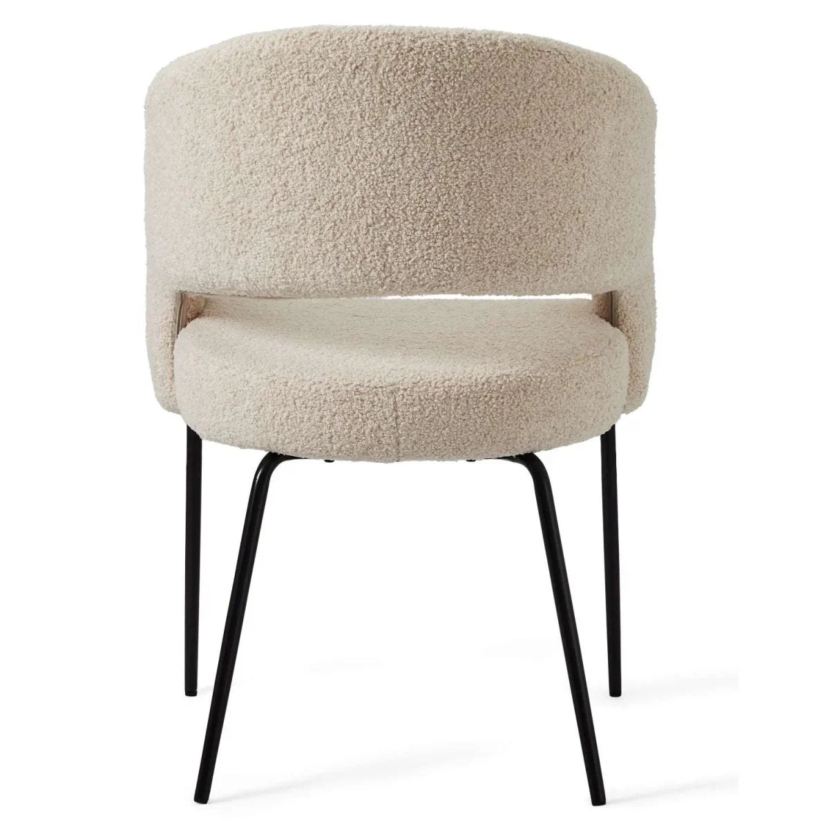 FURNHOUSE Natalie Esszimmerstühle mit Armlehne 2er Set - Bouclé-Stoff Beige