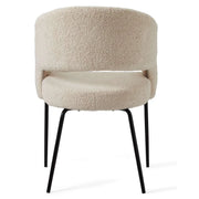 FURNHOUSE Natalie Esszimmerstühle mit Armlehne 2er Set - Bouclé-Stoff Beige