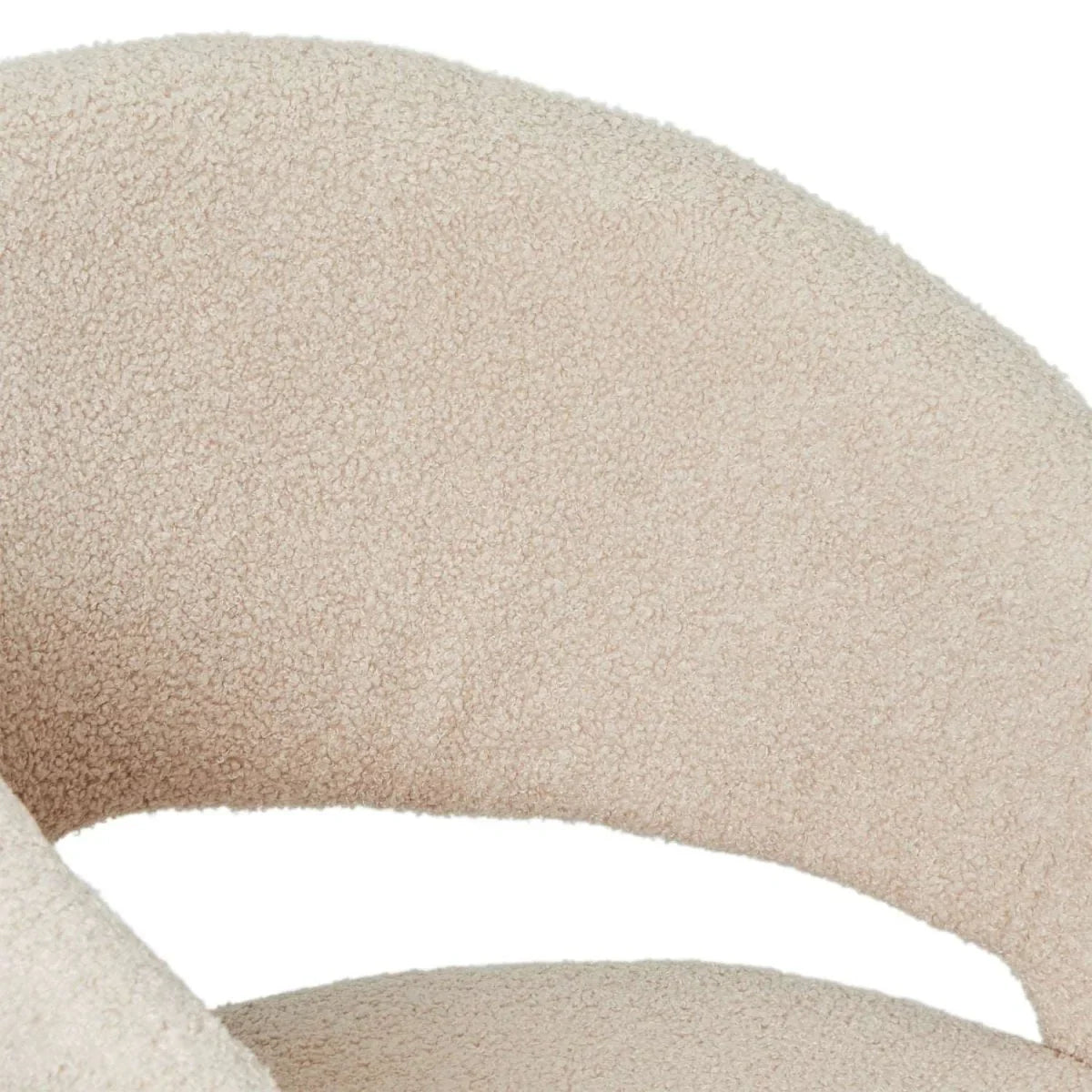 FURNHOUSE Natalie Esszimmerstühle mit Armlehne 2er Set - Bouclé-Stoff Beige