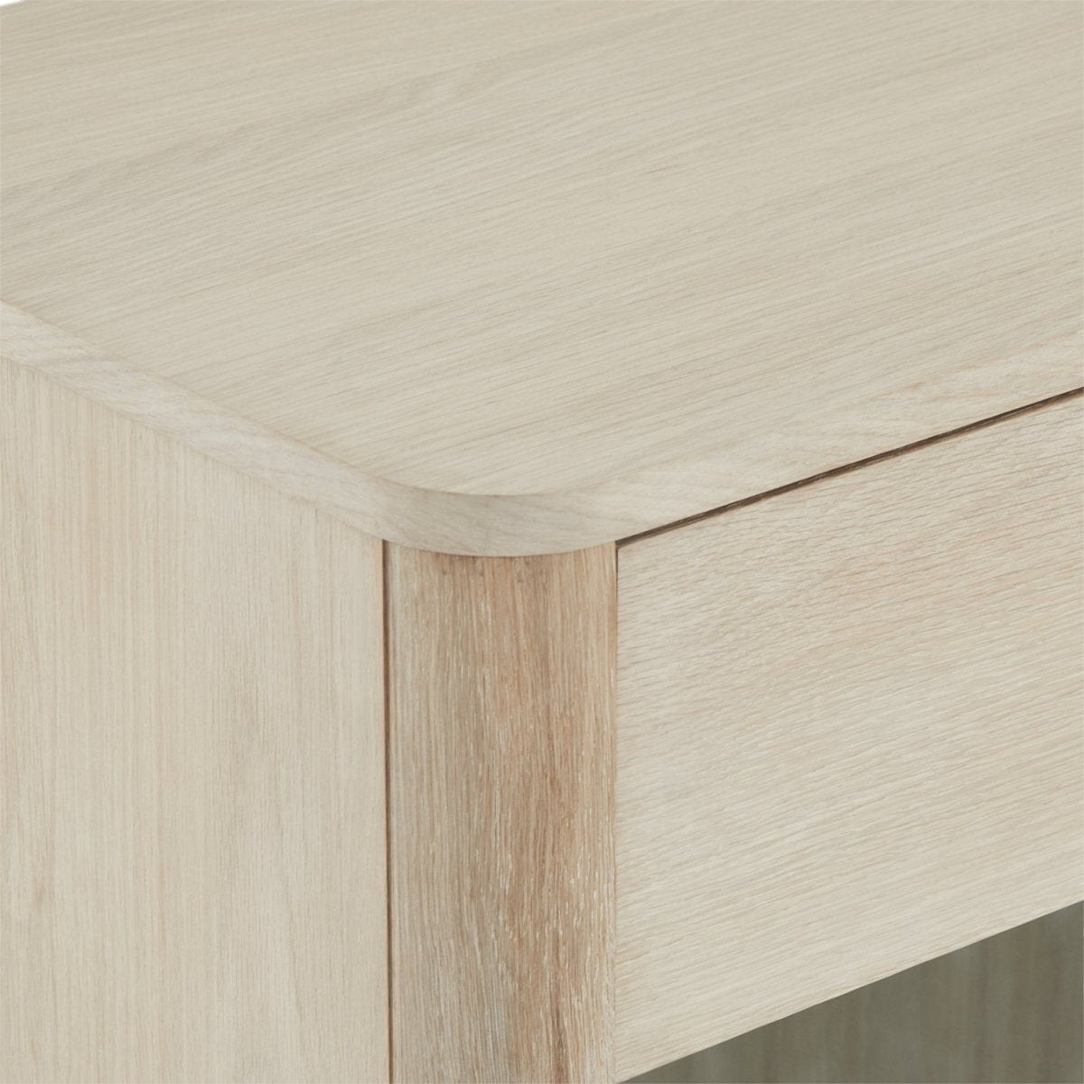 Highboard mit LED-Beleuchtung - 123 cm breit - Eiche bianco