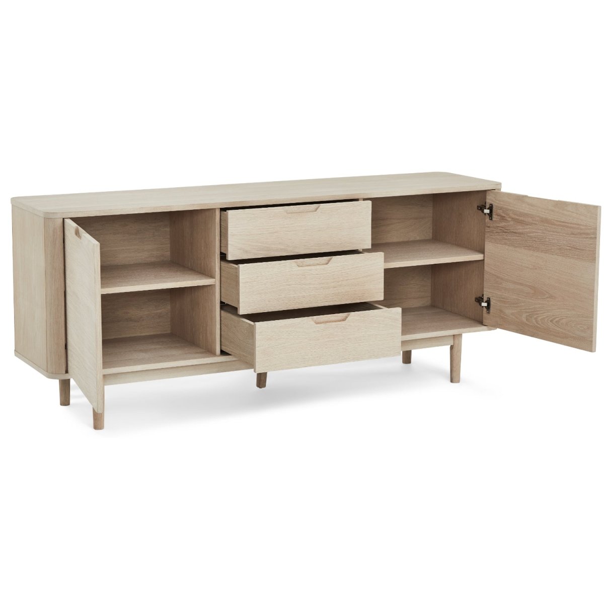 Sideboard mit 2 Türen - 180 cm breit - Eiche bianco