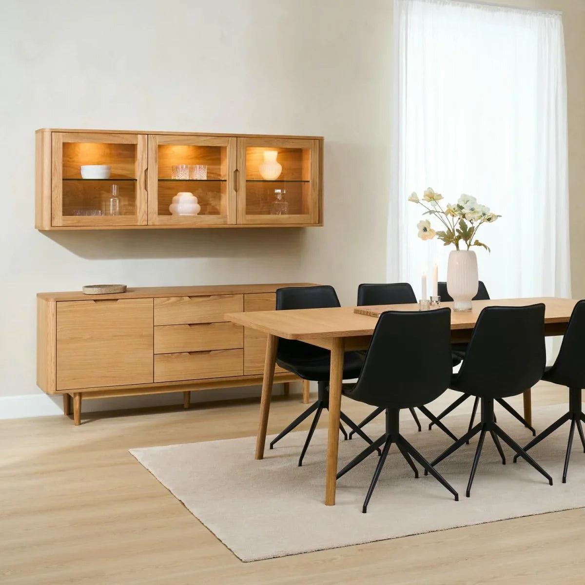 FURNHOUSE Nyborg Sideboard mit 2 Türen - 180 cm breit - Wildeiche Natur