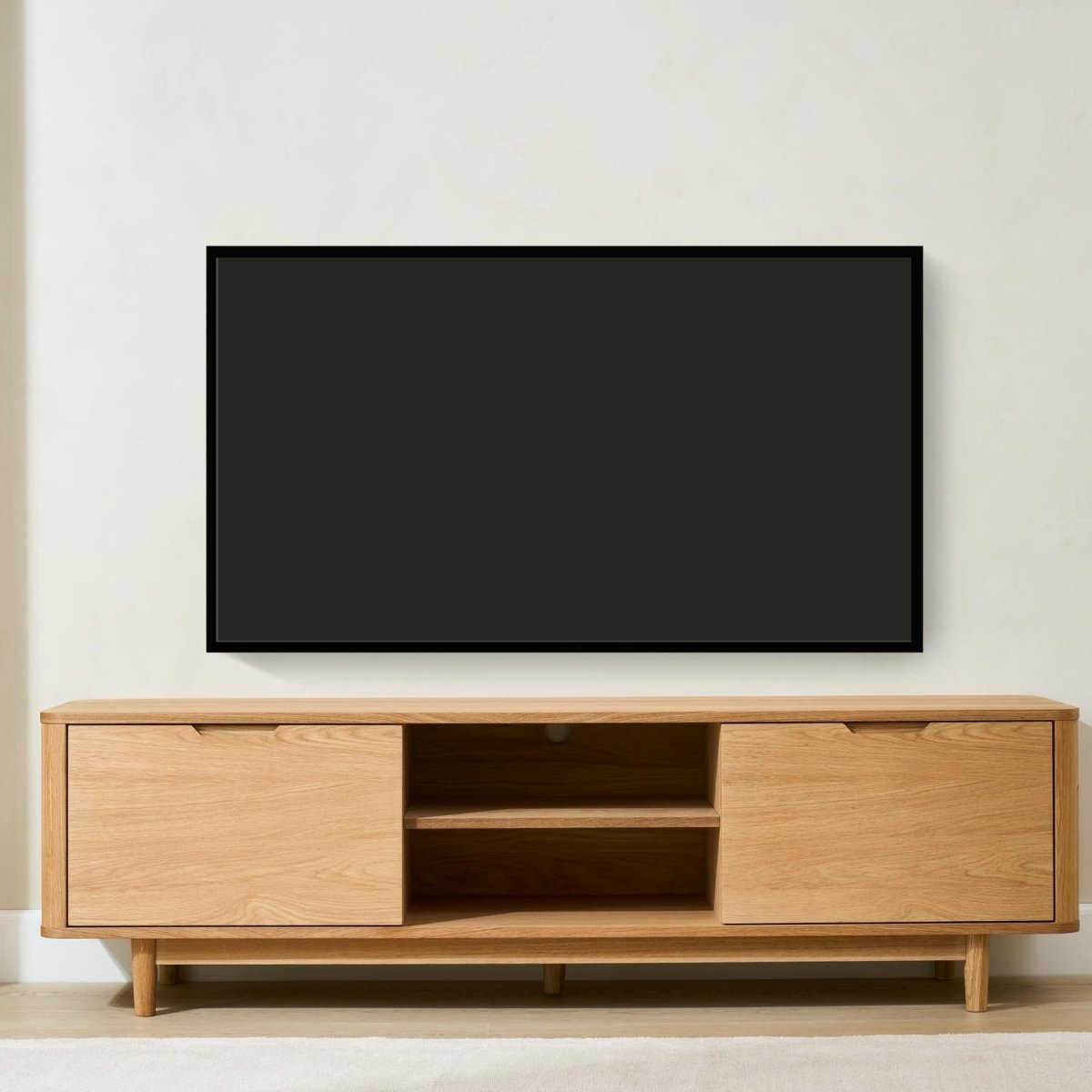 TV-Tisch mit 2 Türen - 180 cm breit - Wildeiche