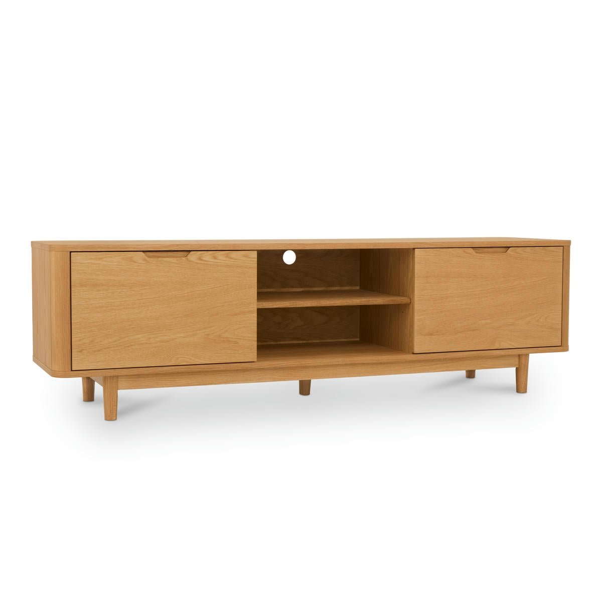 TV-Tisch mit 2 Türen - 180 cm breit - Wildeiche