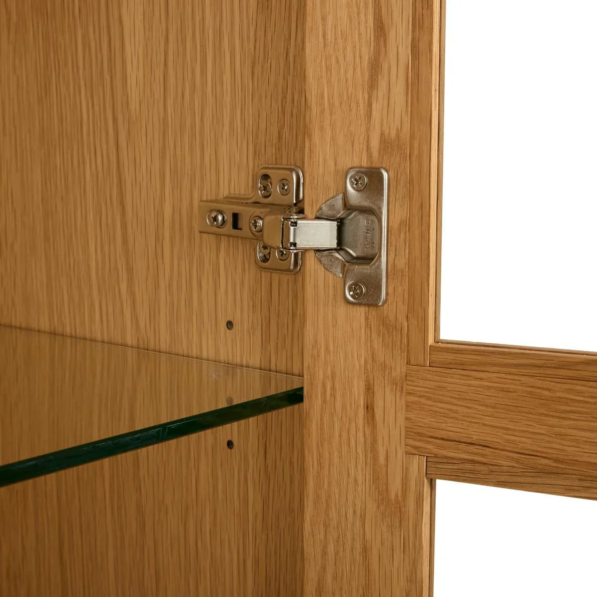 FURNHOUSE Nyborg Vitrine mit LED-Beleuchtung - 100 cm breit - Wildeiche Natur