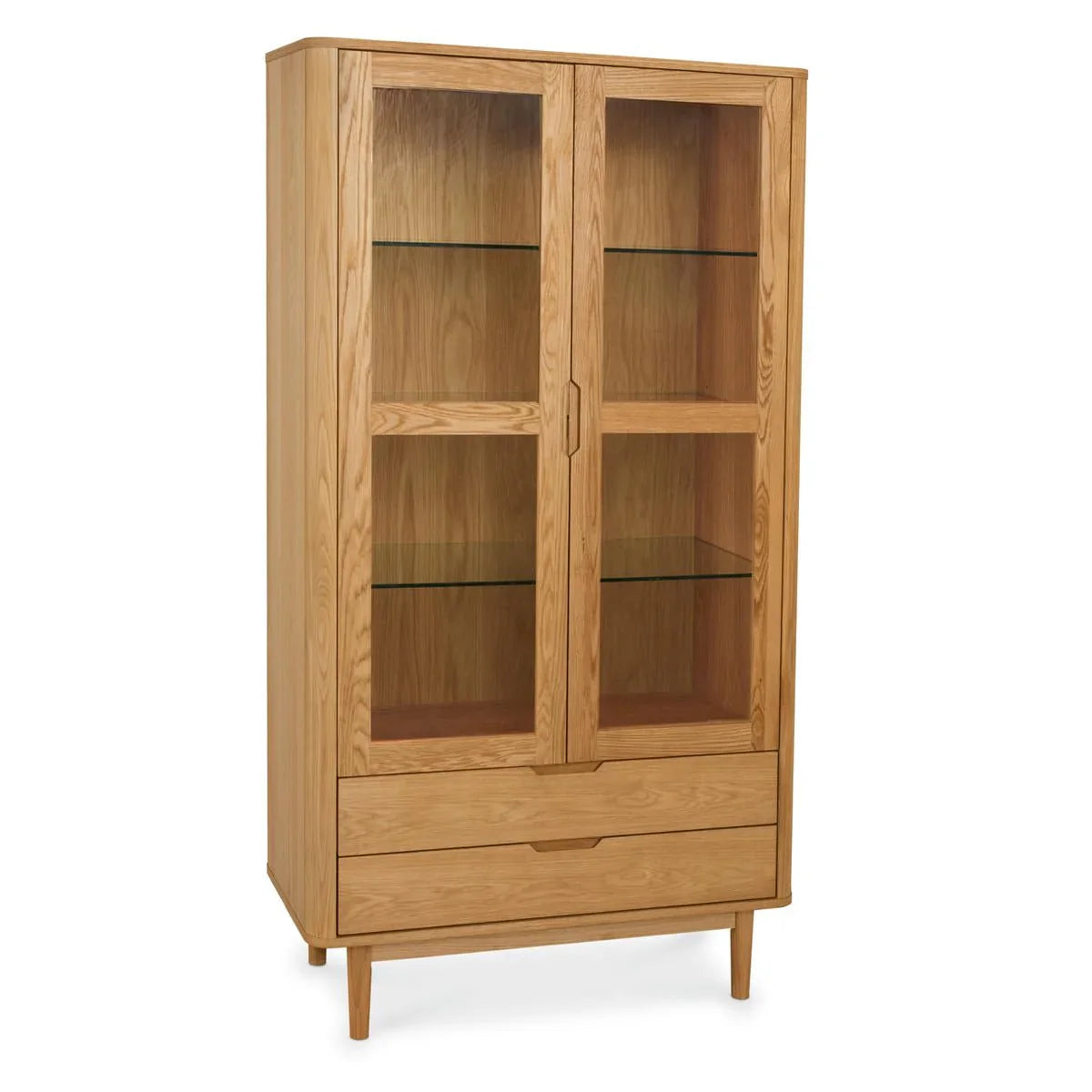 FURNHOUSE Nyborg Vitrine mit LED-Beleuchtung - 100 cm breit - Wildeiche Natur