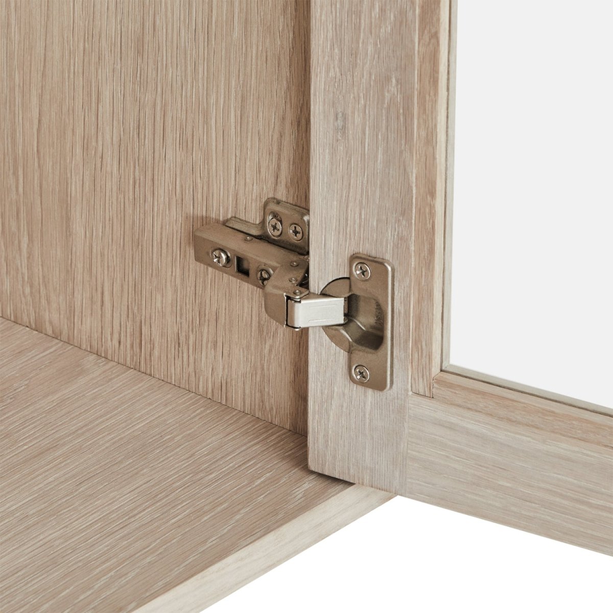 Wandschrank mit LED-Beleuchtung - 180 cm breit - Eiche bianco