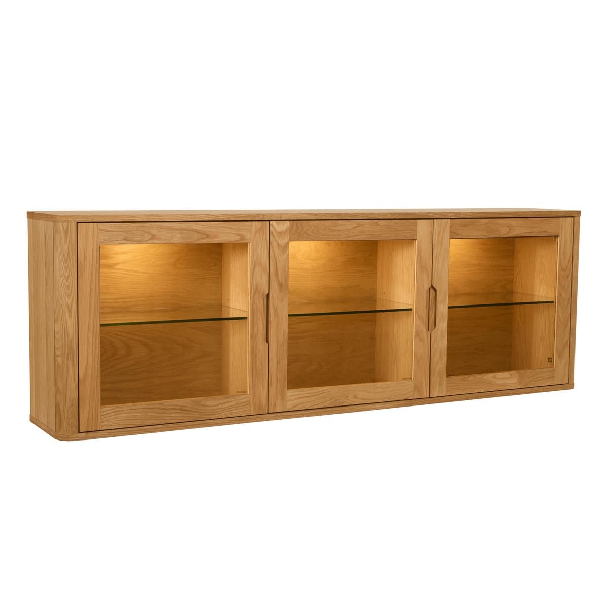 Wandschrank mit LED-Beleuchtung - 180 cm breit - Wildeiche