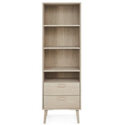 Bücherregal mit Schubladen - 60 cm breit - Eiche bianco