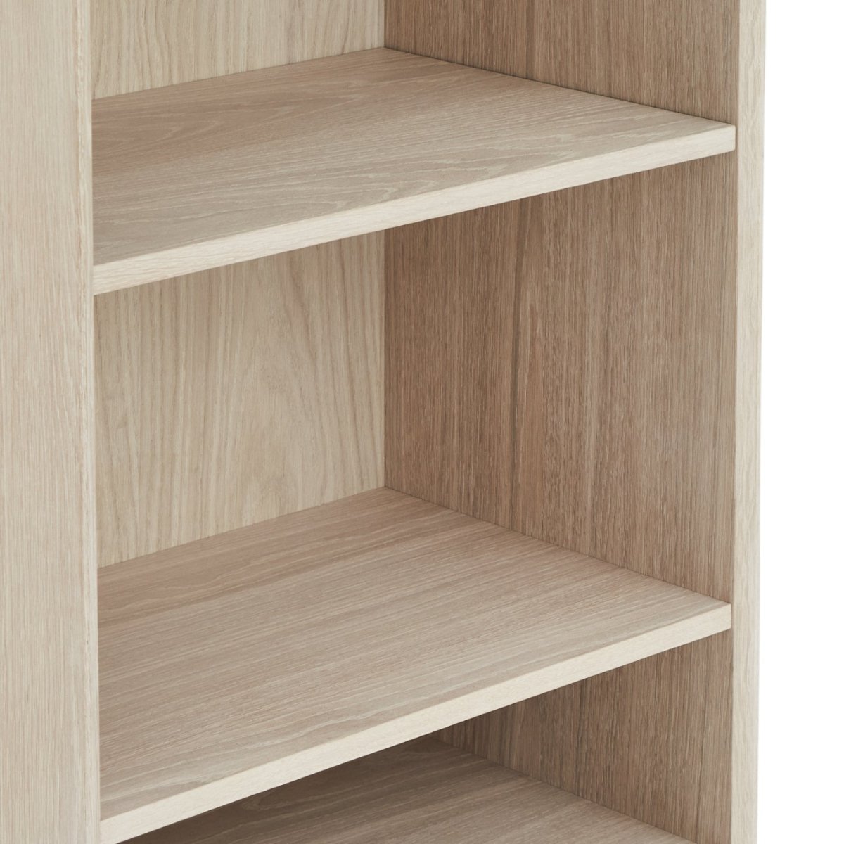 Bücherregal mit Schubladen - 60 cm breit - Eiche bianco
