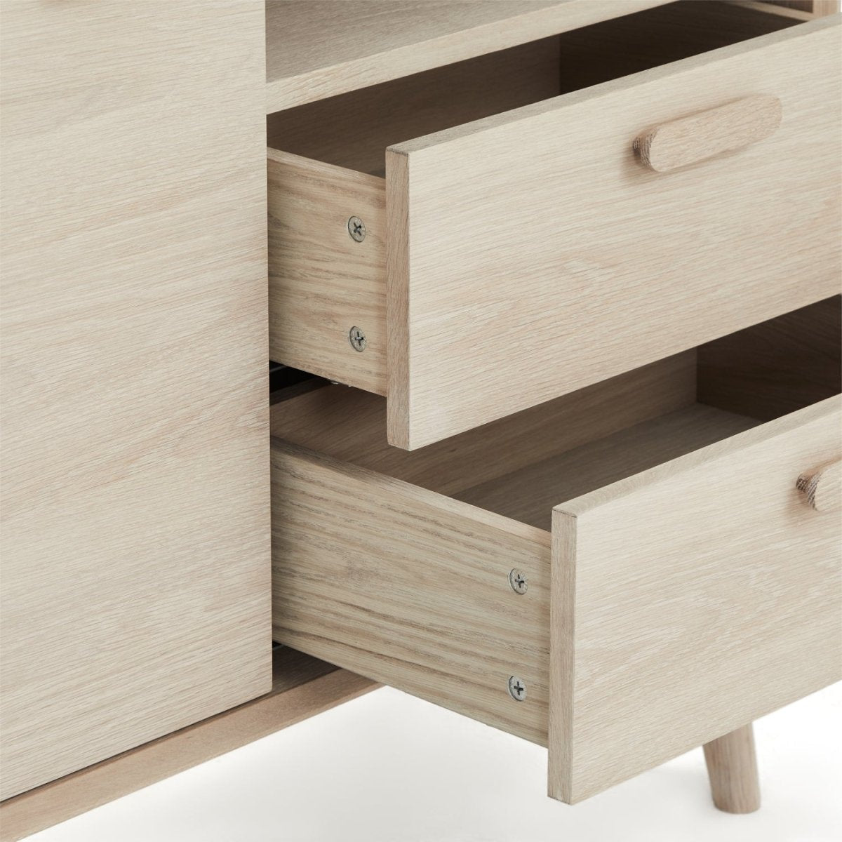 Highboard mit 2 Türen - 100 cm breit - Eiche bianco