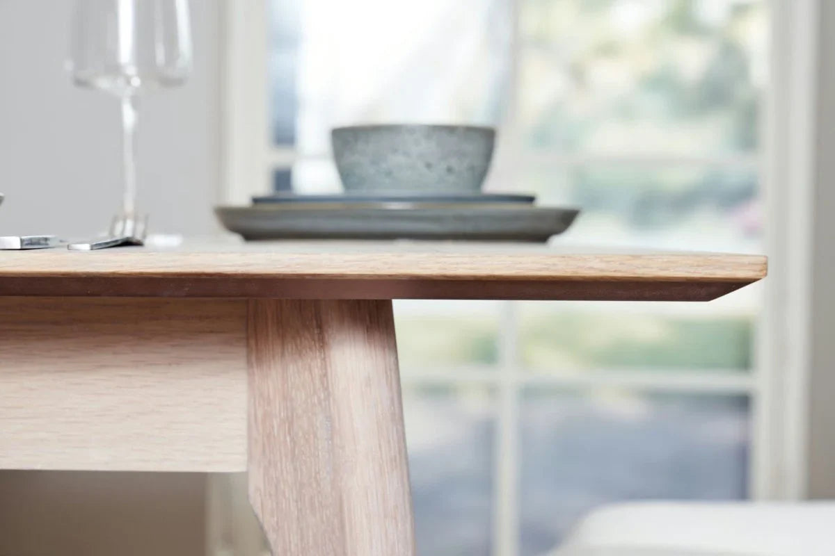 FURNHOUSE Porto Rechteckiger Esstisch 220x105 cm - Ausziehbar bis 320 cm - Eiche Weiß geöltes