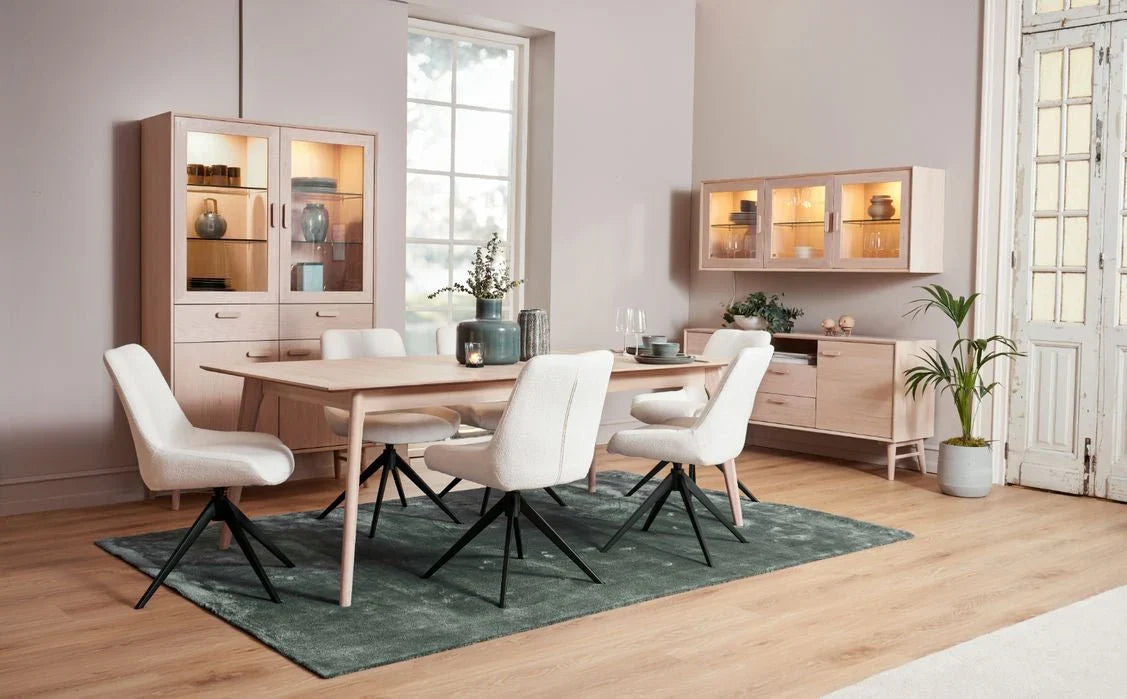 FURNHOUSE Porto Rechteckiger Esstisch 220x105 cm - Ausziehbar bis 320 cm - Eiche Weiß geöltes