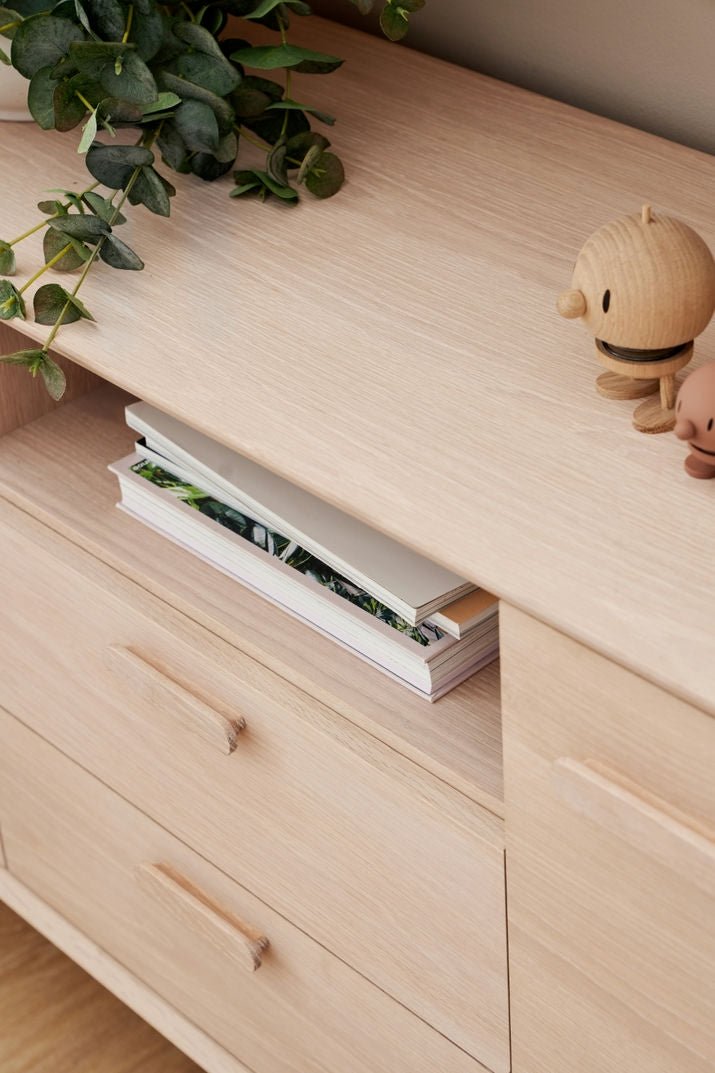Sideboard mit 2 Türen - 160 cm breit - Eiche bianco
