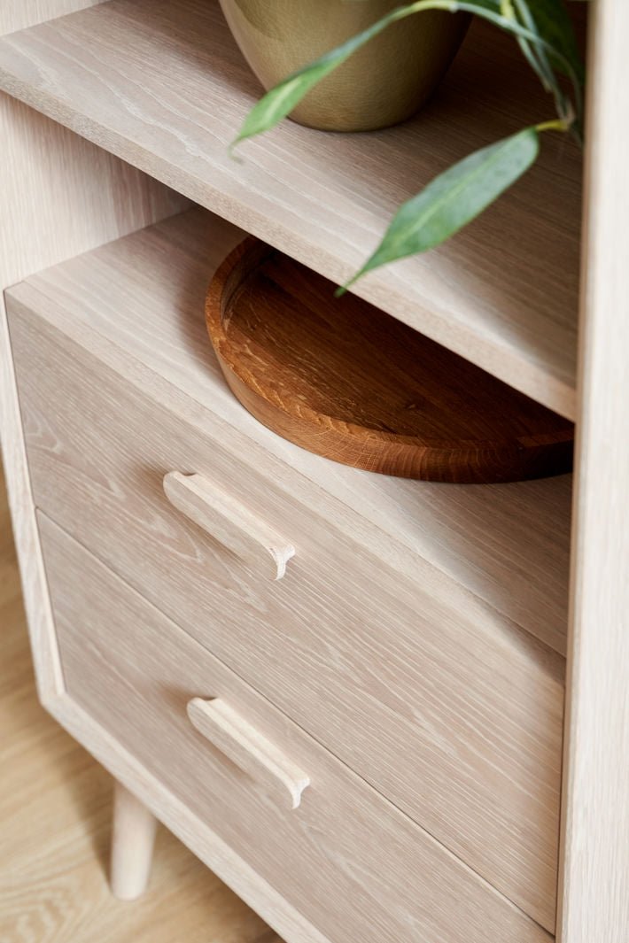 Sideboard mit 2 Türen - 160 cm breit - Eiche bianco