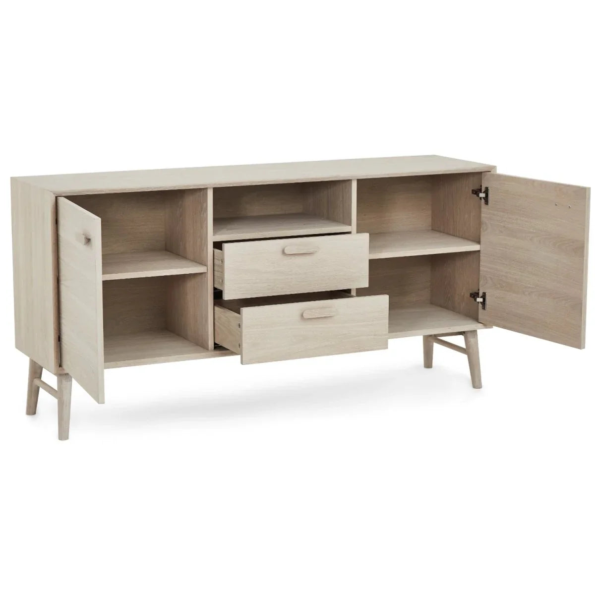 FURNHOUSE Porto Sideboard mit 2 Türen - 160 cm breit - Eiche Weiß geöltes
