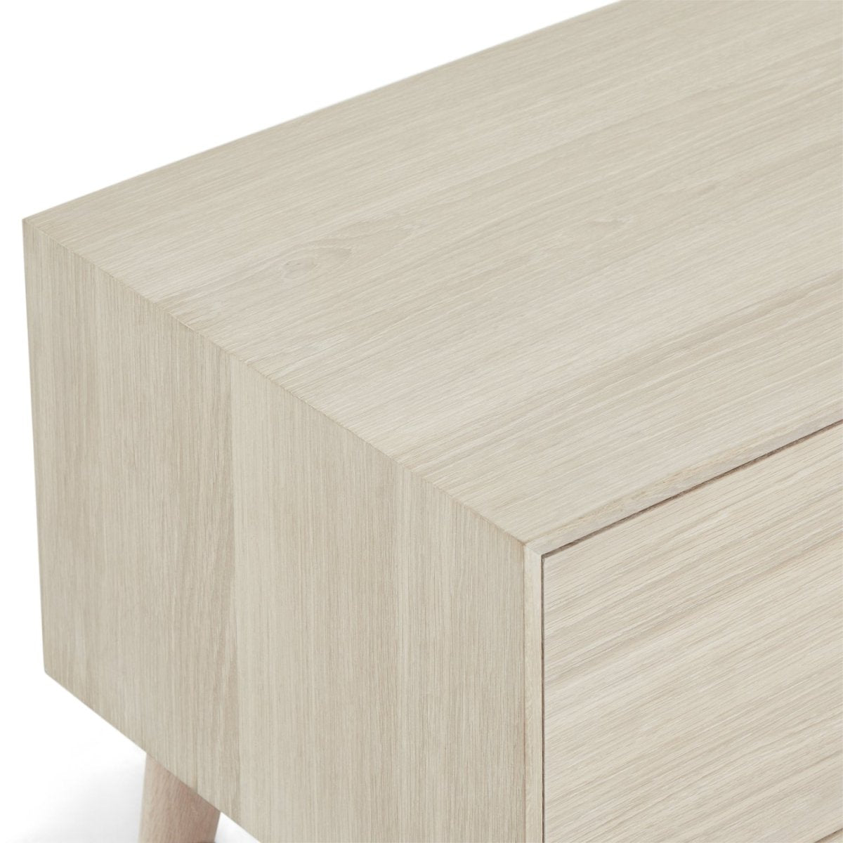 TV-Tisch mit 2 Türen - 160 cm breit - Eiche bianco