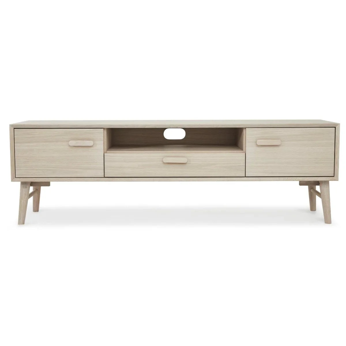 FURNHOUSE Porto TV-Tisch mit 2 Türen - 160 cm breit - Eiche Weiß geöltes
