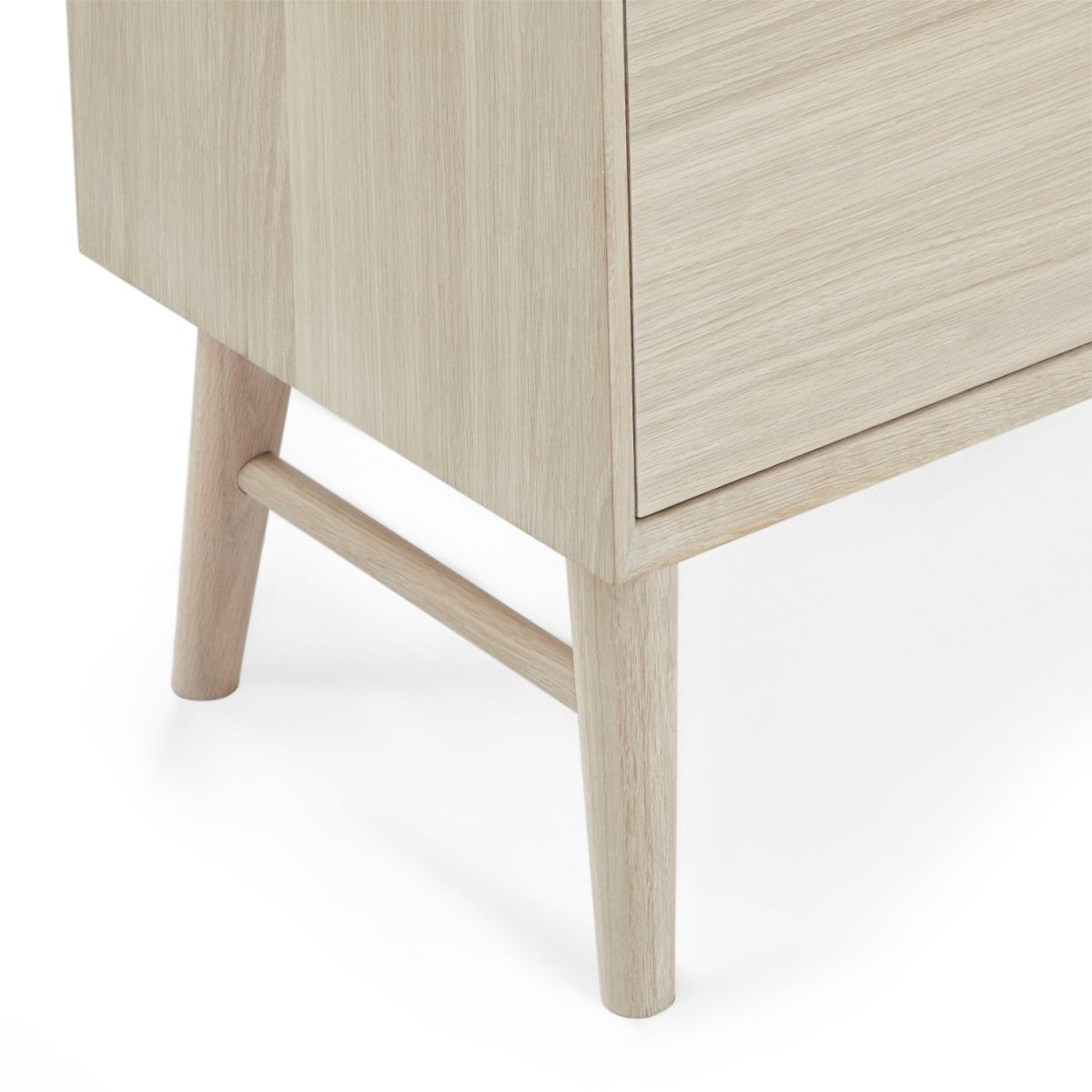 TV-Tisch mit 2 Türen - 160 cm breit - Eiche bianco
