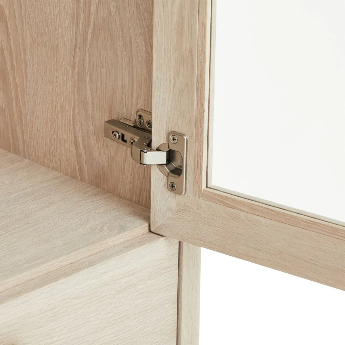 FURNHOUSE Porto Vitrine mit LED-Beleuchtung - 110 cm breit - Eiche Weiß geöltes