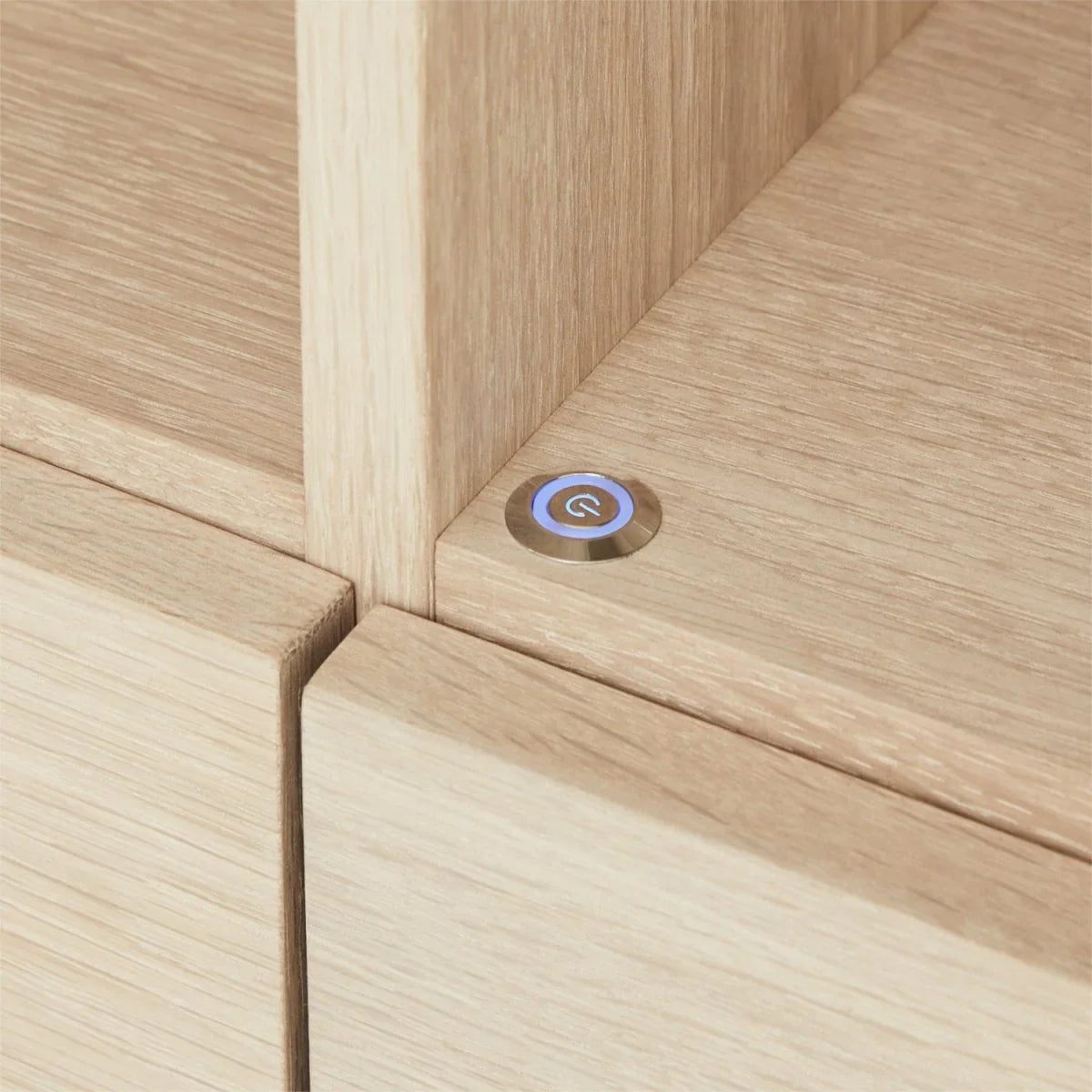 FURNHOUSE Porto Vitrine mit LED-Beleuchtung - 110 cm breit - Eiche Weiß geöltes