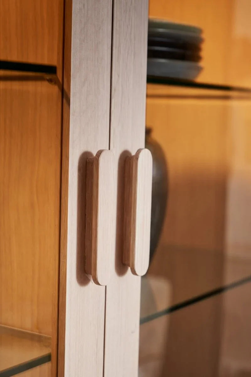 FURNHOUSE Porto Vitrine mit LED-Beleuchtung - 110 cm breit - Eiche Weiß geöltes