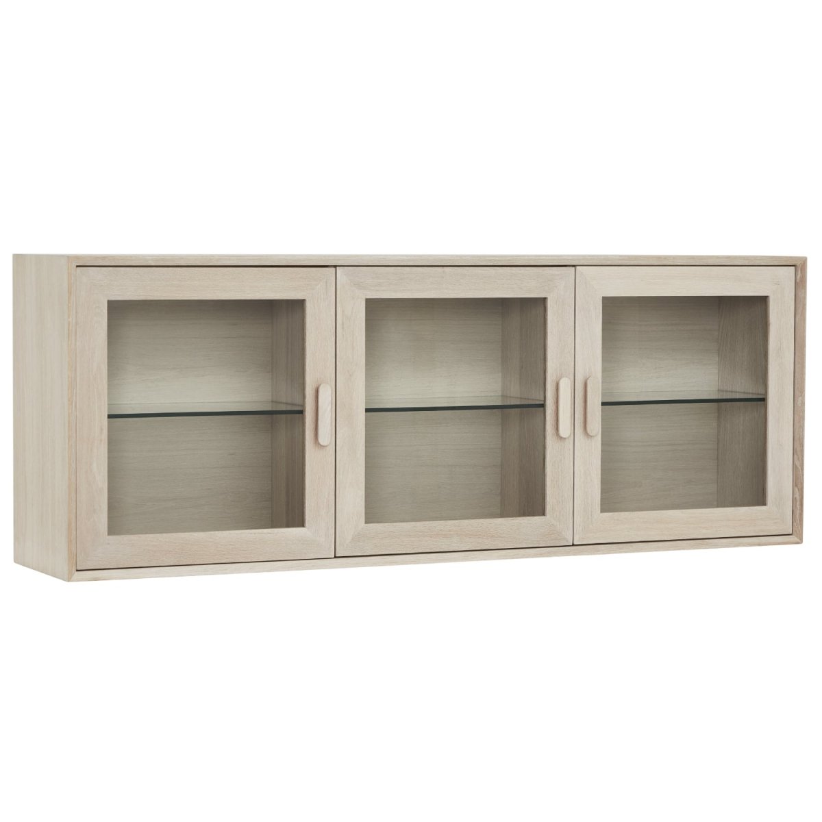 Wandschrank mit LED-Beleuchtung - 160 cm breit - Eiche bianco