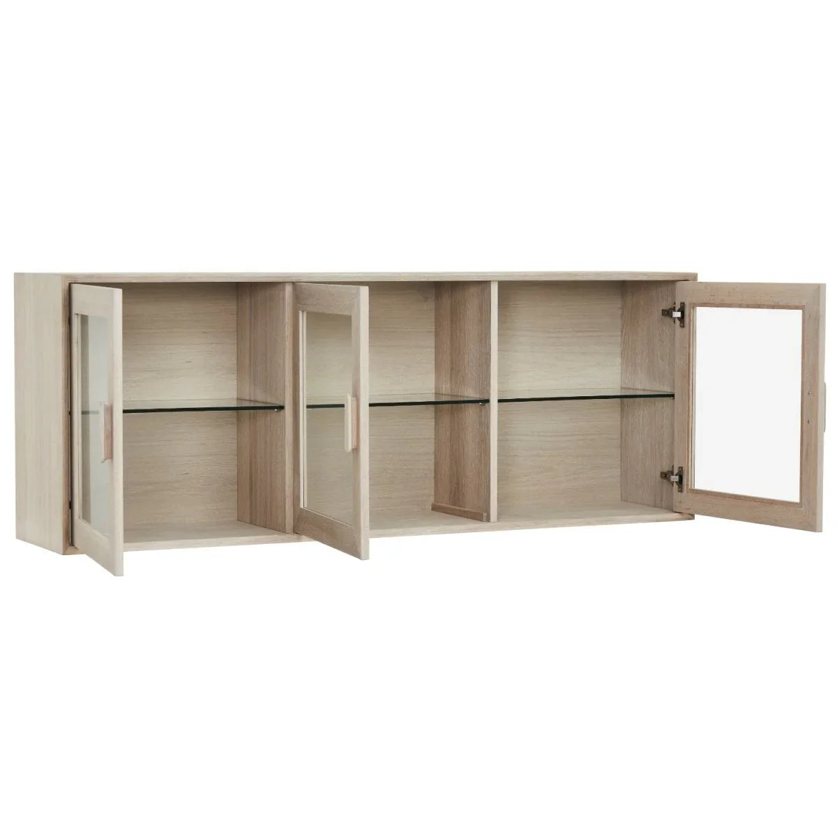 FURNHOUSE Porto Wandschrank mit LED-Beleuchtung - 160 cm breit - Eiche Weiß geöltes