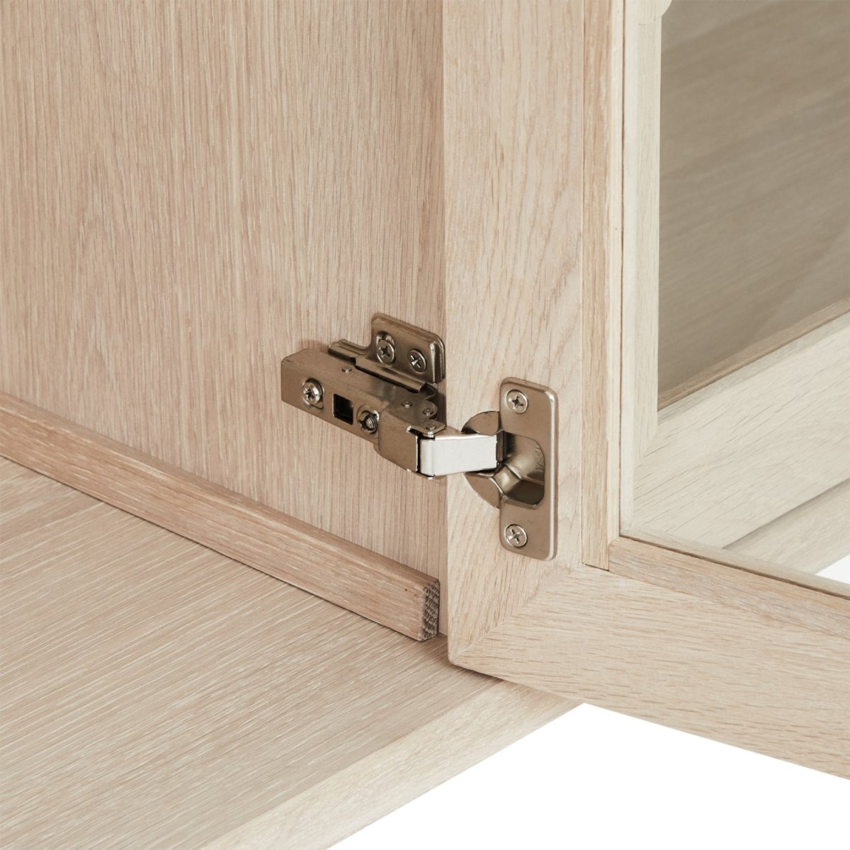 Wandschrank mit LED-Beleuchtung - 212 cm breit - Eiche bianco