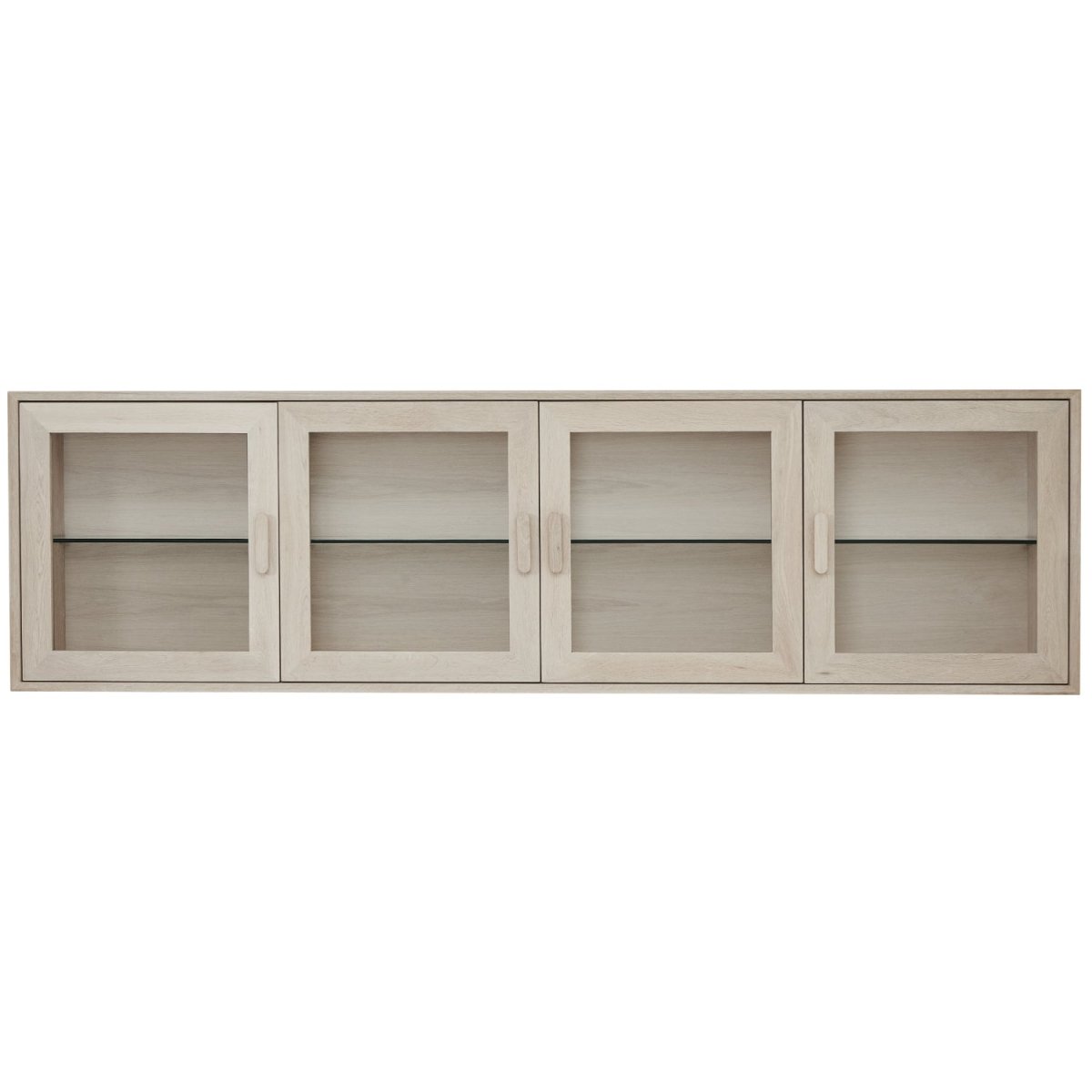Wandschrank mit LED-Beleuchtung - 212 cm breit - Eiche bianco