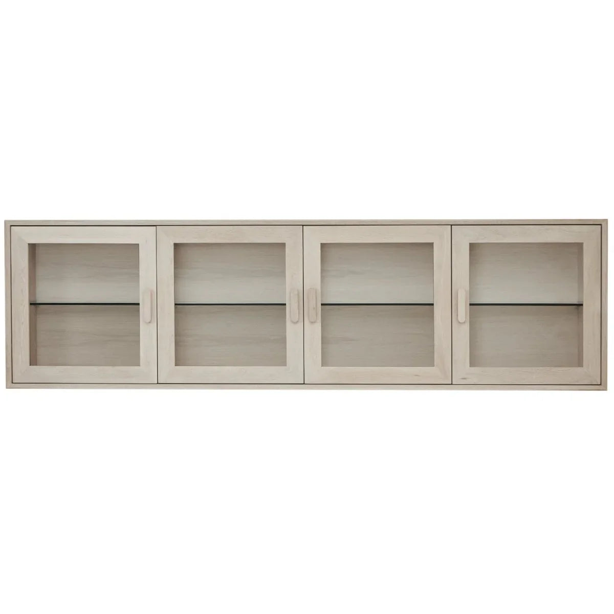 FURNHOUSE Porto Wandschrank mit LED-Beleuchtung - 212 cm breit - Eiche Weiß geöltes
